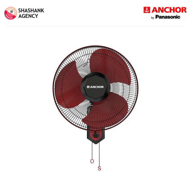 Anchor ANCHOR FAN - Wall Fan - 400mm - Anmol HS - Red Black