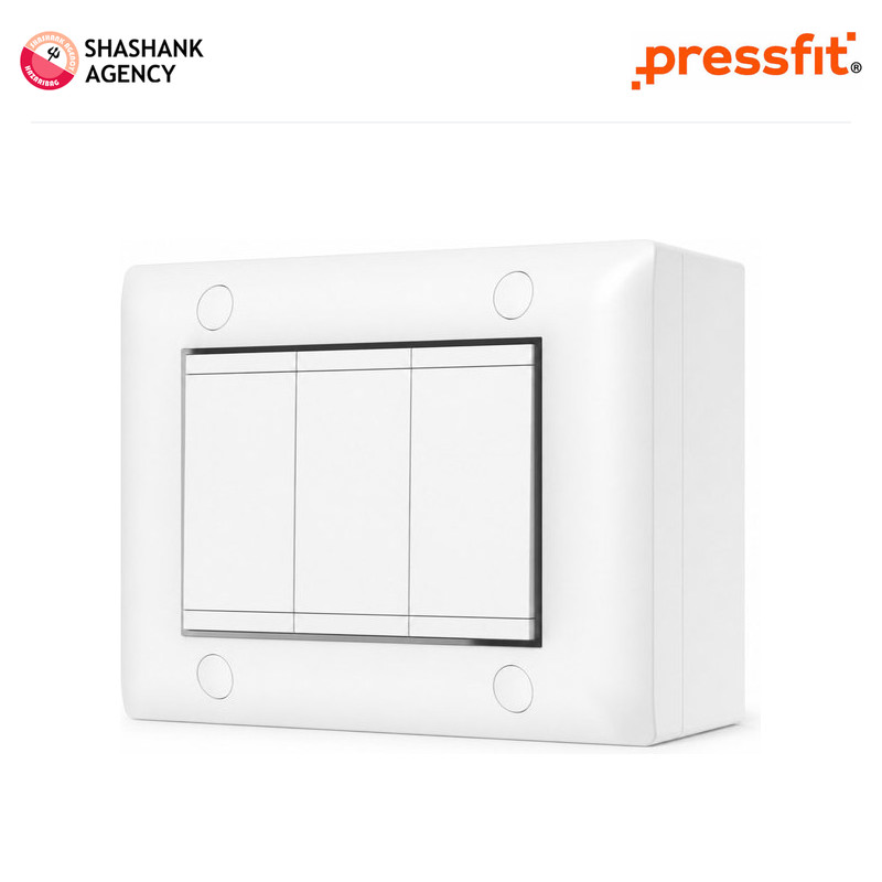 Pressfit PRESSFIT ACCESSORY - Modular Gang Box - Tejas - 3M - White