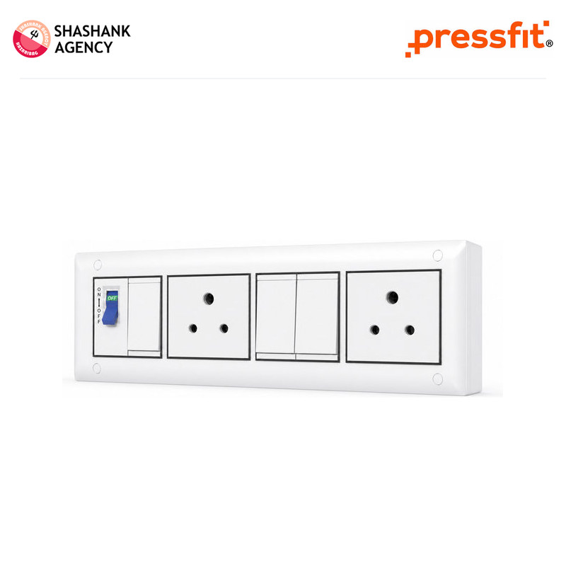 Pressfit PRESSFIT ACCESSORY - Modular Gang Box - Tejas - 8M - HOR - White