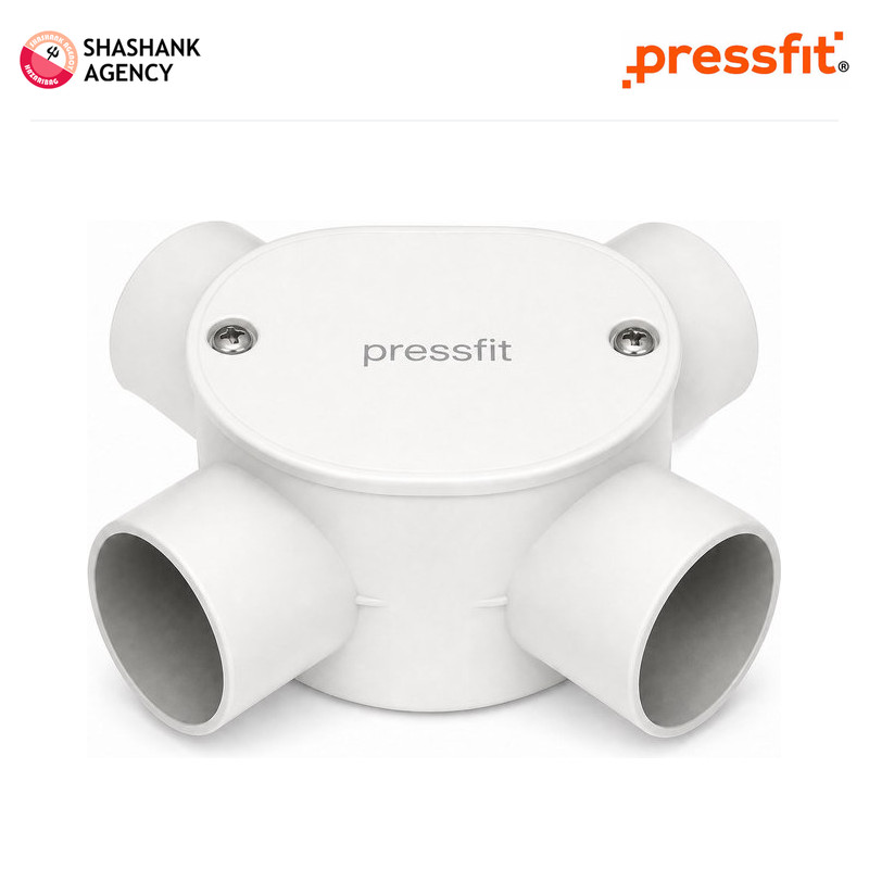 Pressfit PRESSFIT ACCESSORY - PVC JUNCTION BOX - 20MM - GALAXY - 4WAY - IVORY