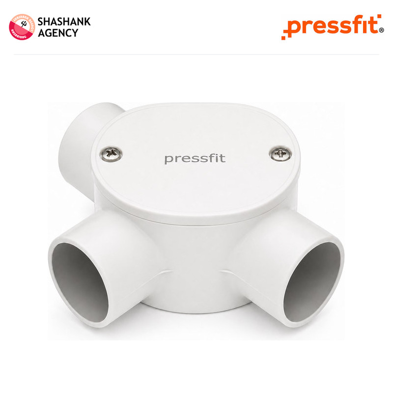 Pressfit PRESSFIT ACCESSORY - PVC JUNCTION BOX - 25MM - GALAXY - 3WAY - IVORY