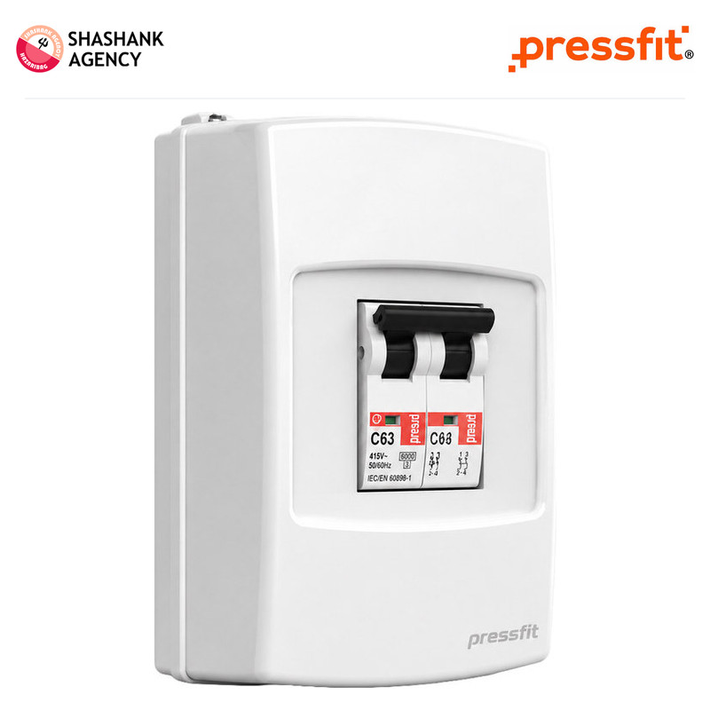 Brand not specified PRESSFIT ASSESSORY - MCB Box - 3/4 Way - Diya - Plastic
