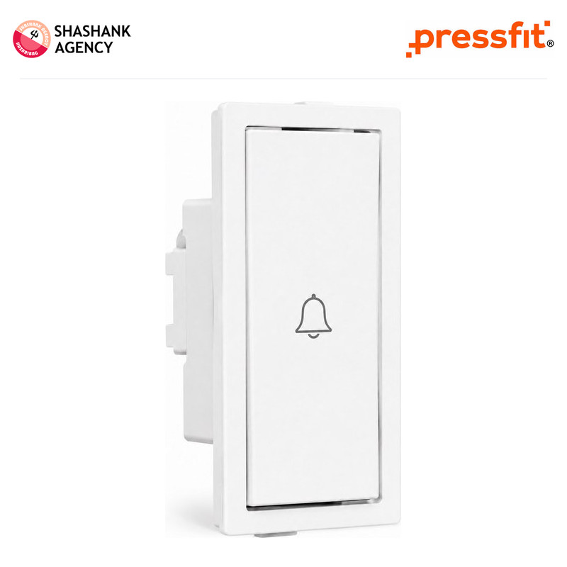 Pressfit PRESSFIT Switches - Modular Bell Push - Jack- White