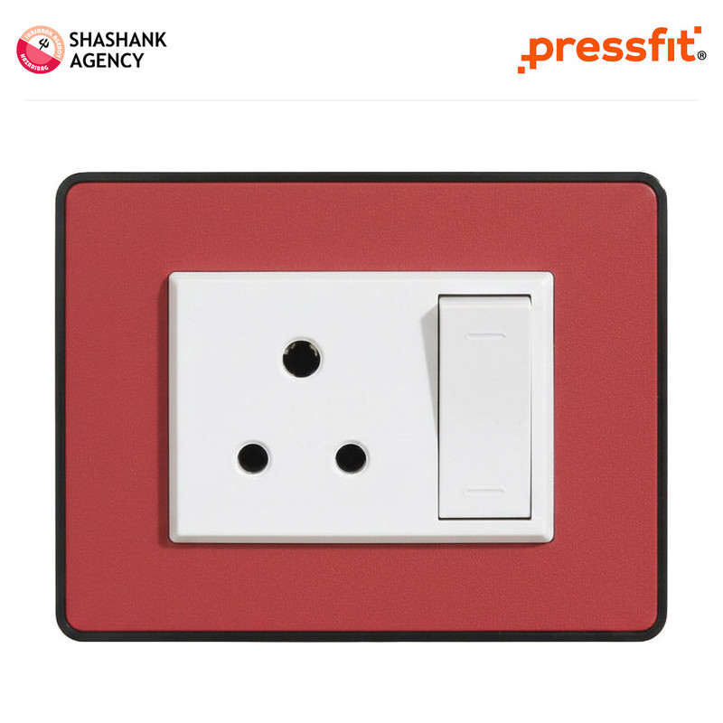 Pressfit PRESSFIT Switches - Modular Plates - Candy - 16M - Silver Border - Tomato Red
