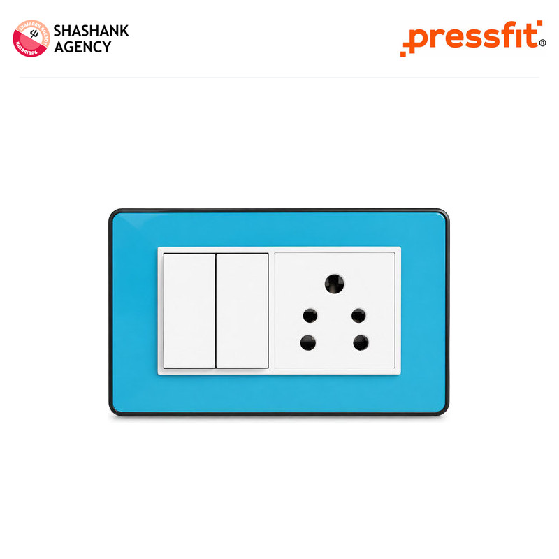 Pressfit PRESSFIT Switches - Modular Plates - Candy - 4M - Silver Border - Aqua Blue