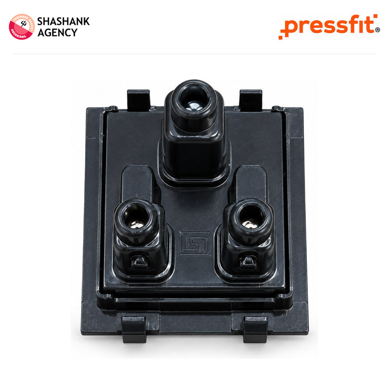 Pressfit PRESSFIT Switches - Modular Socket - Indian - 6A - 3Pin - Black product view 2