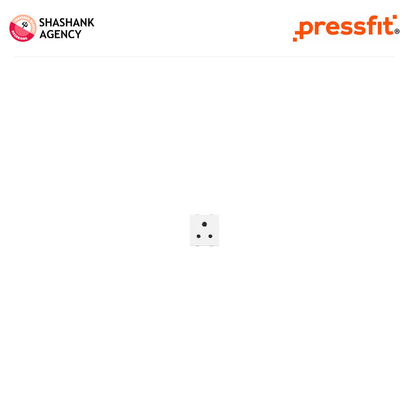 Pressfit PRESSFIT Switches - Modular Socket - Indian - 6A - 3Pin - White