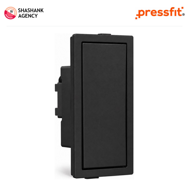 Pressfit PRESSFIT Switches - Modular Switch - Jack - 1 Way 16A - Black