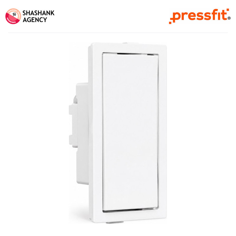 Pressfit PRESSFIT Switches - Modular Switch - Jack - 1 Way 16A - White
