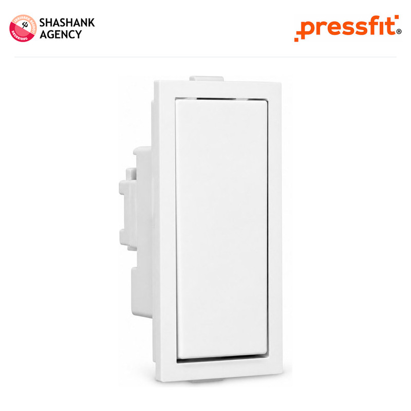 Pressfit PRESSFIT Switches - Modular Switch - Jack - 1 Way 6A - White