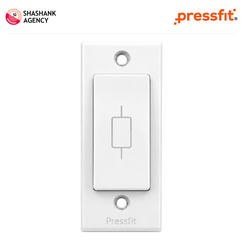 Pressfit PRESSFIT Switches - Non Modular - Kitkat Fuse - 10A - Glory - 1Way