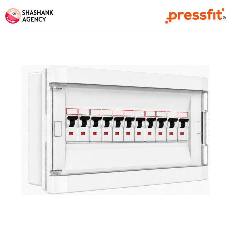 Pressfit PRESSFIT Switchgear - DB Box - Diya SPN - 12 Way - Transparent Lid