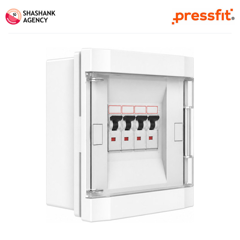 Pressfit PRESSFIT Switchgear - DB Box - Diya SPN - 4 Way - Transparent Lid