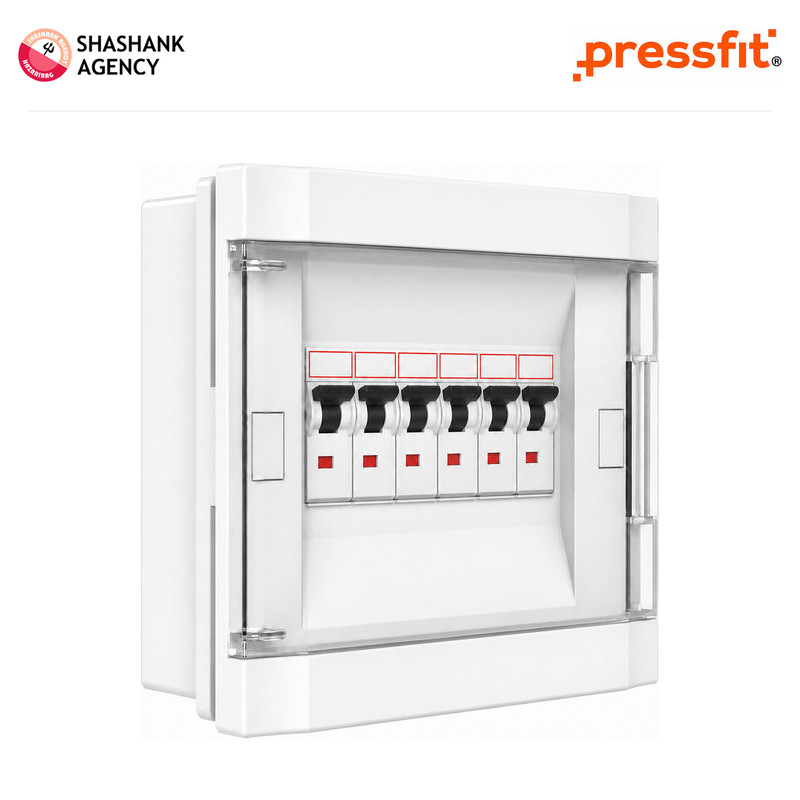 Pressfit PRESSFIT Switchgear - DB Box - Diya SPN - 6 Way - Transparent Lid