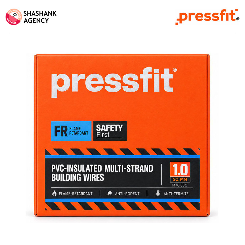 Pressfit PRESSFIT Wires - FR Building Wire - 1.0 sq. mm - 90m - Yellow