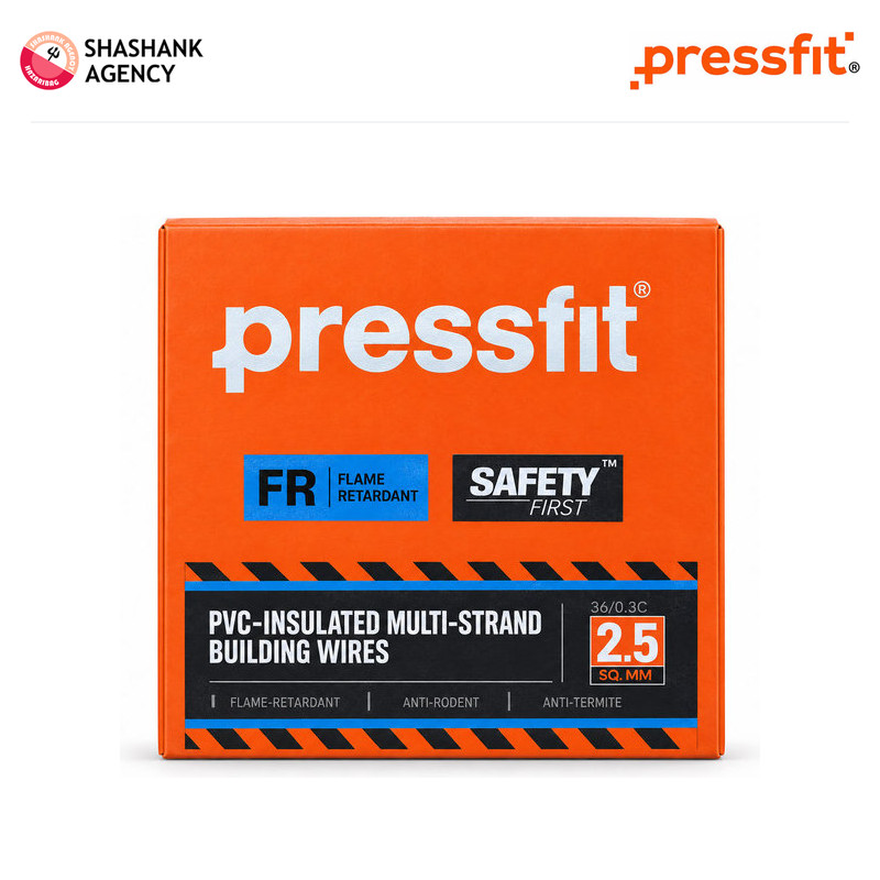 Pressfit PRESSFIT Wires - FR Building Wire - 2.5 sq. mm - 90m - Black