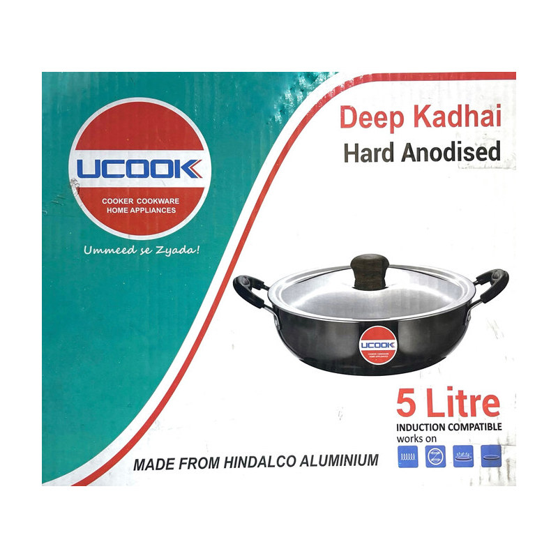 Brand not specified UCOOK Cookware - Hard Anodised - Deep Kadhai - 5L